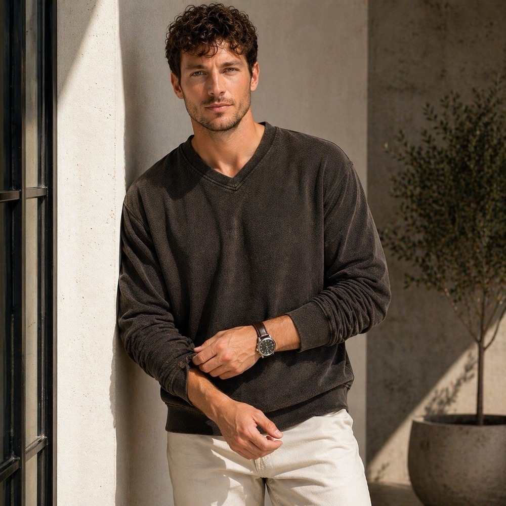 Cutter and Buck Sweater V Neck Pullover Chocolate Brown Men's Med Golf Casual‎